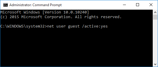 aktivera gästkonto i Windows 10 steg3