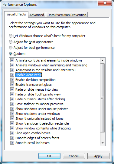 fixa för att använda titt för att förhandsgranska destkopen gråtonad i Windows 7 10 (1)