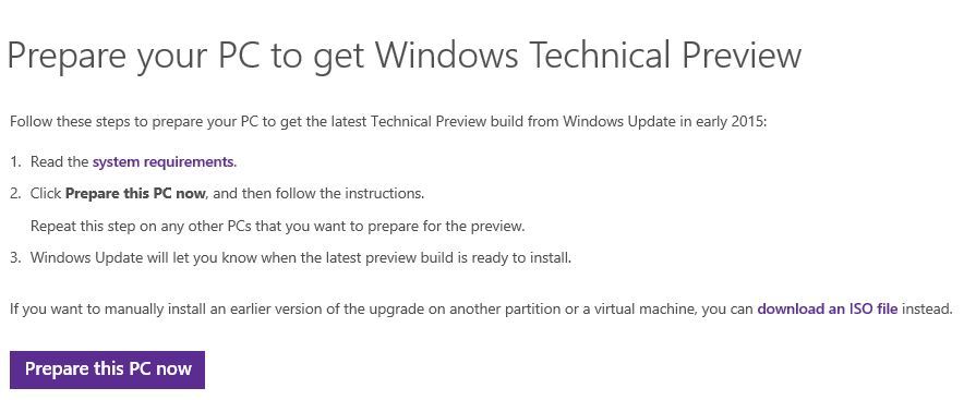 Microsoft veröffentlicht Tool zur Vorbereitung von Windows 7 / 8.1 PC, um Windows 10-Vorschau über Windows Update zu erhalten
