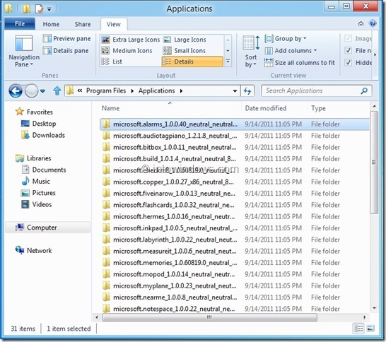 Rediģēt un modificēt metro programmas Windows 8 6. solī